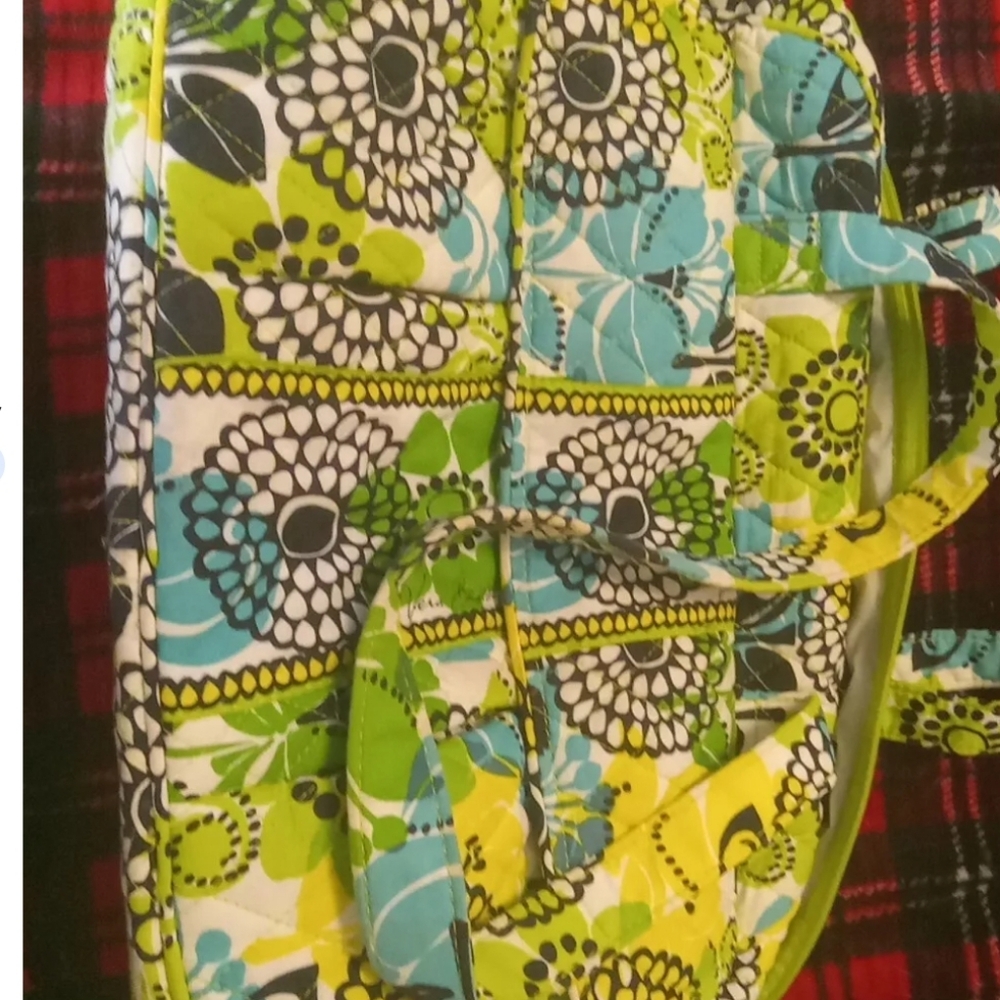 Vera Bradley Diaper Bag Limes Up Green Turquoise Floral Changing Pad Pocket